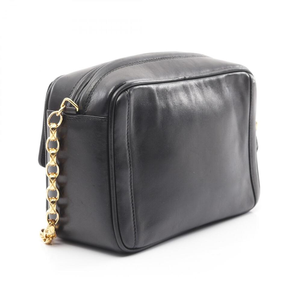 Chanel Shoulder Mark Coco Lambskin Bag Black Sheepskin Black
